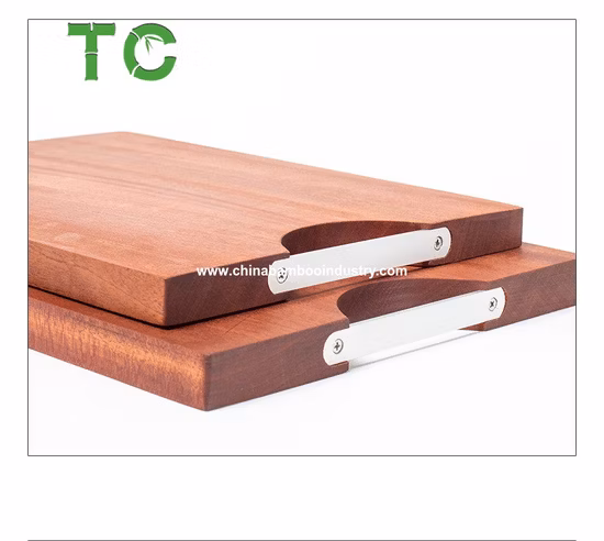 Tábua de corte de madeira extra grande de ébano para cozinha Tábua de corte grossa com cabo de açougueiro