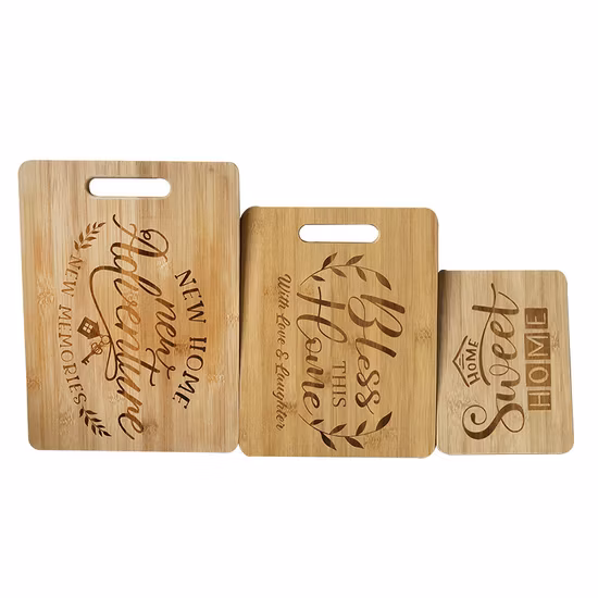 Tábua de corte/corte de queijo de madeira de bambu personalizada personalizada com duas cores