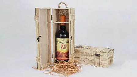 Caixa única de madeira para vinho com design antigo restaurado